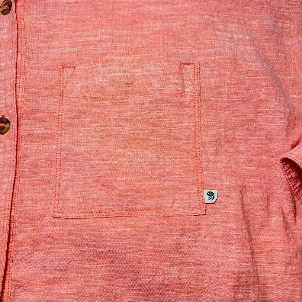 Mountain Hardwear Long Sleeve Button Down Shirt- Size XL - Orange colored